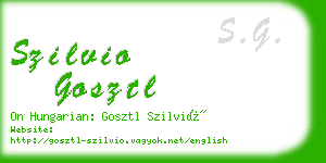 szilvio gosztl business card
